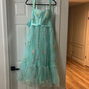 SHEIN Mint Green Floral Maxi Dress